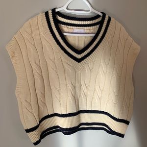 Oak + Fort Varsity Sweater Vest size small